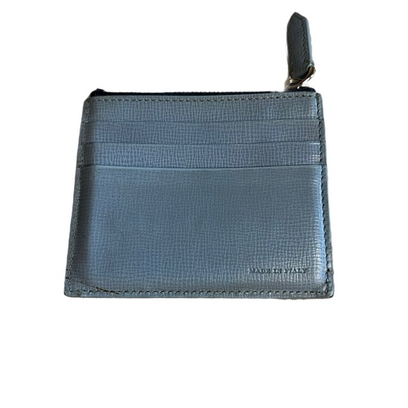 Burberry Baby Blue Croc-Embossed Saffiano Leather Card Case Holder w/zipper - Picture 3 of 7